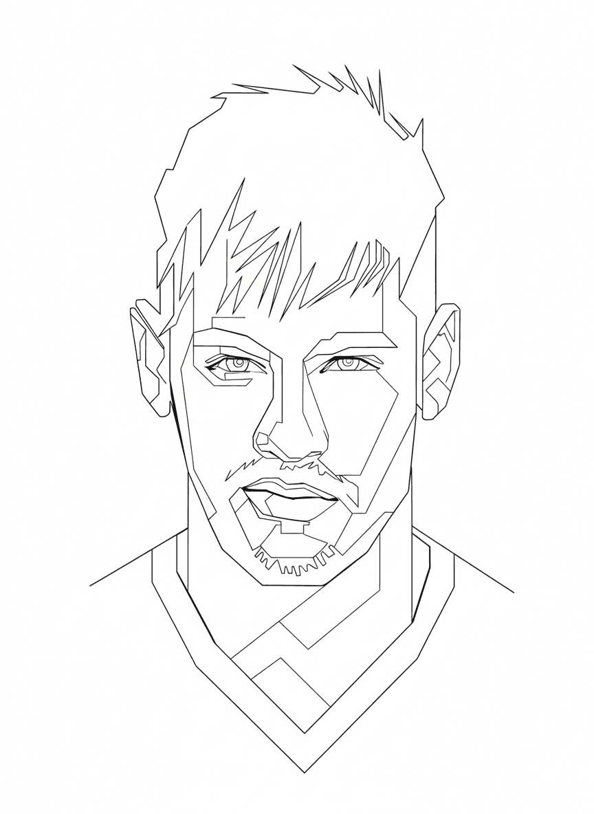 Caricatura di Neymar da colorare