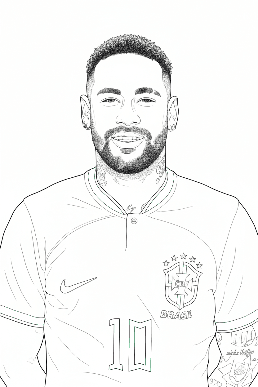 Neymar classico da colorare