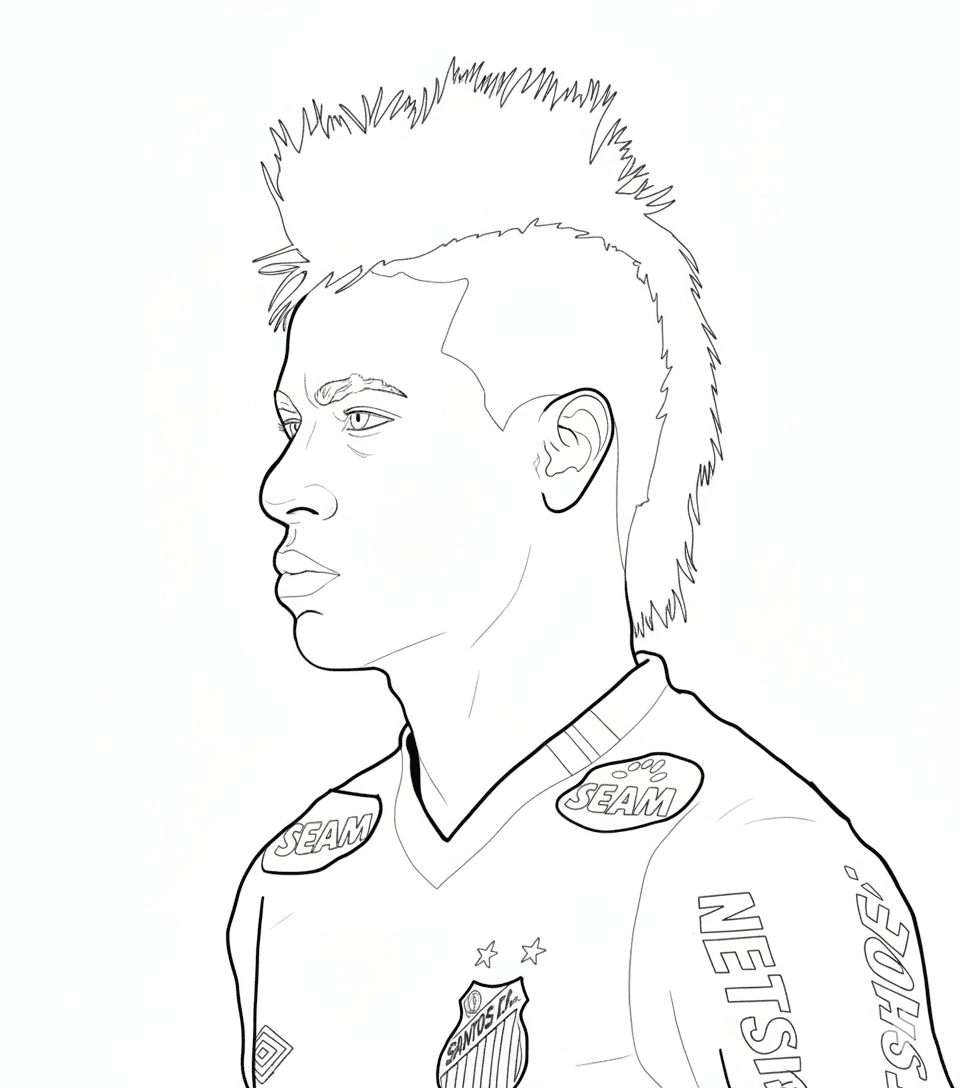 Neymar con cresta da colorare