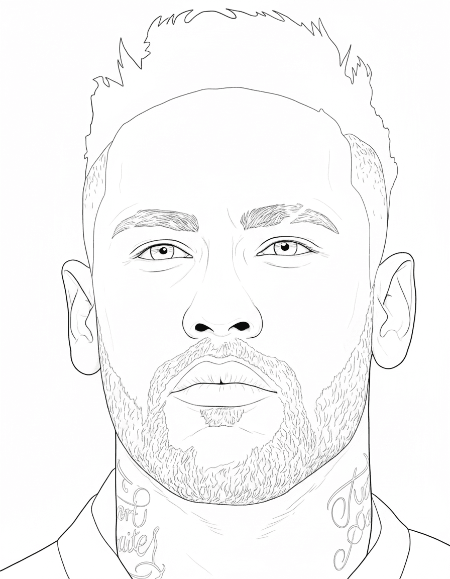Ritratto di Neymar da colorare