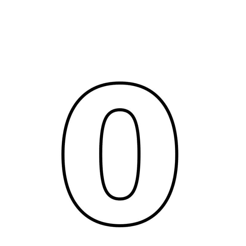 Numero 0 da colorare