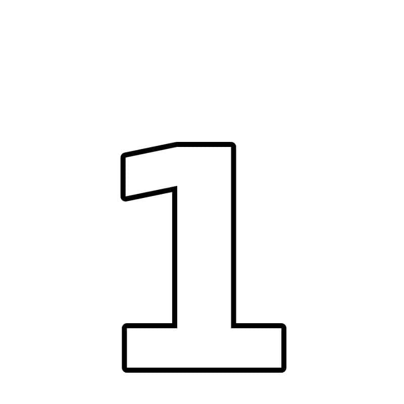 Numero 1 da colorare