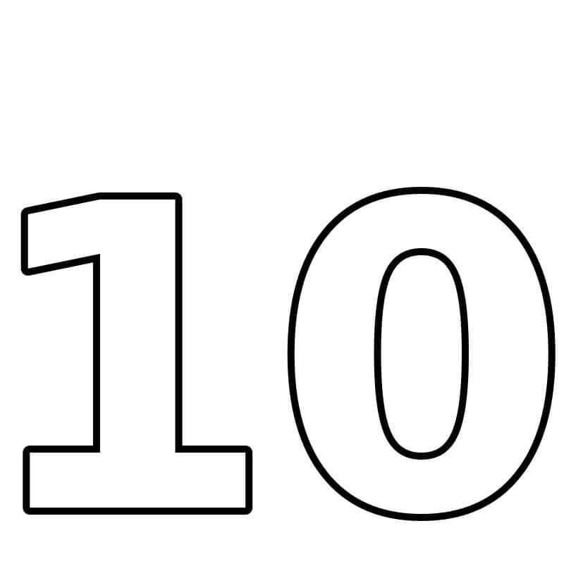 Numero 10 da colorare