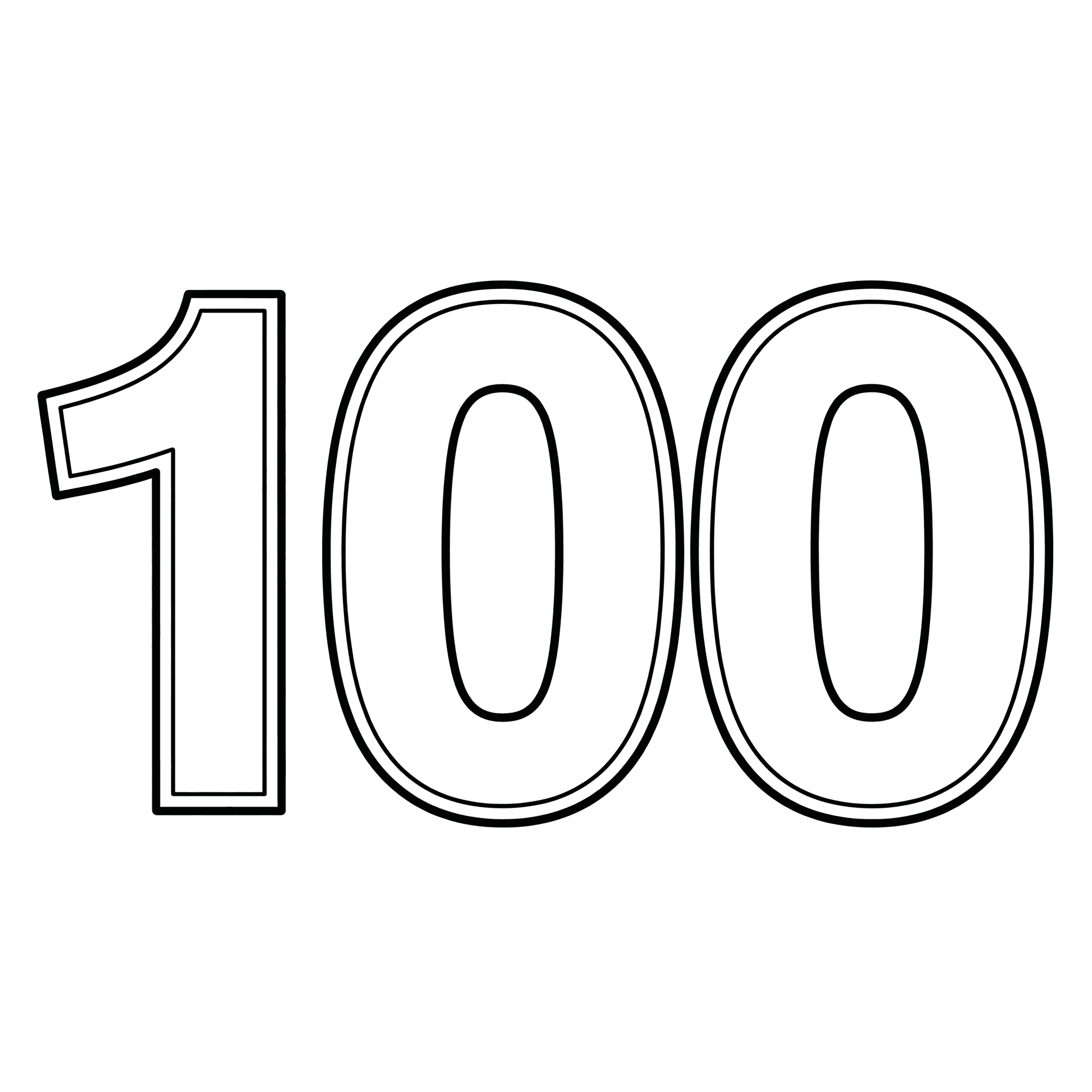 Numero 100 da colorare