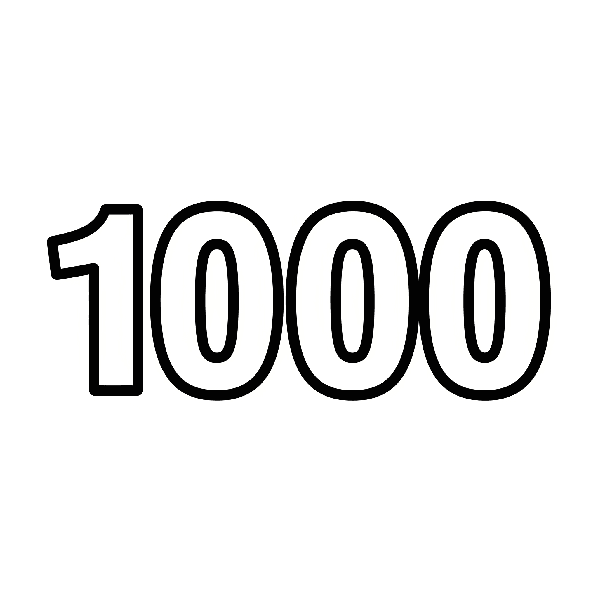 Numero 1000 da colorare