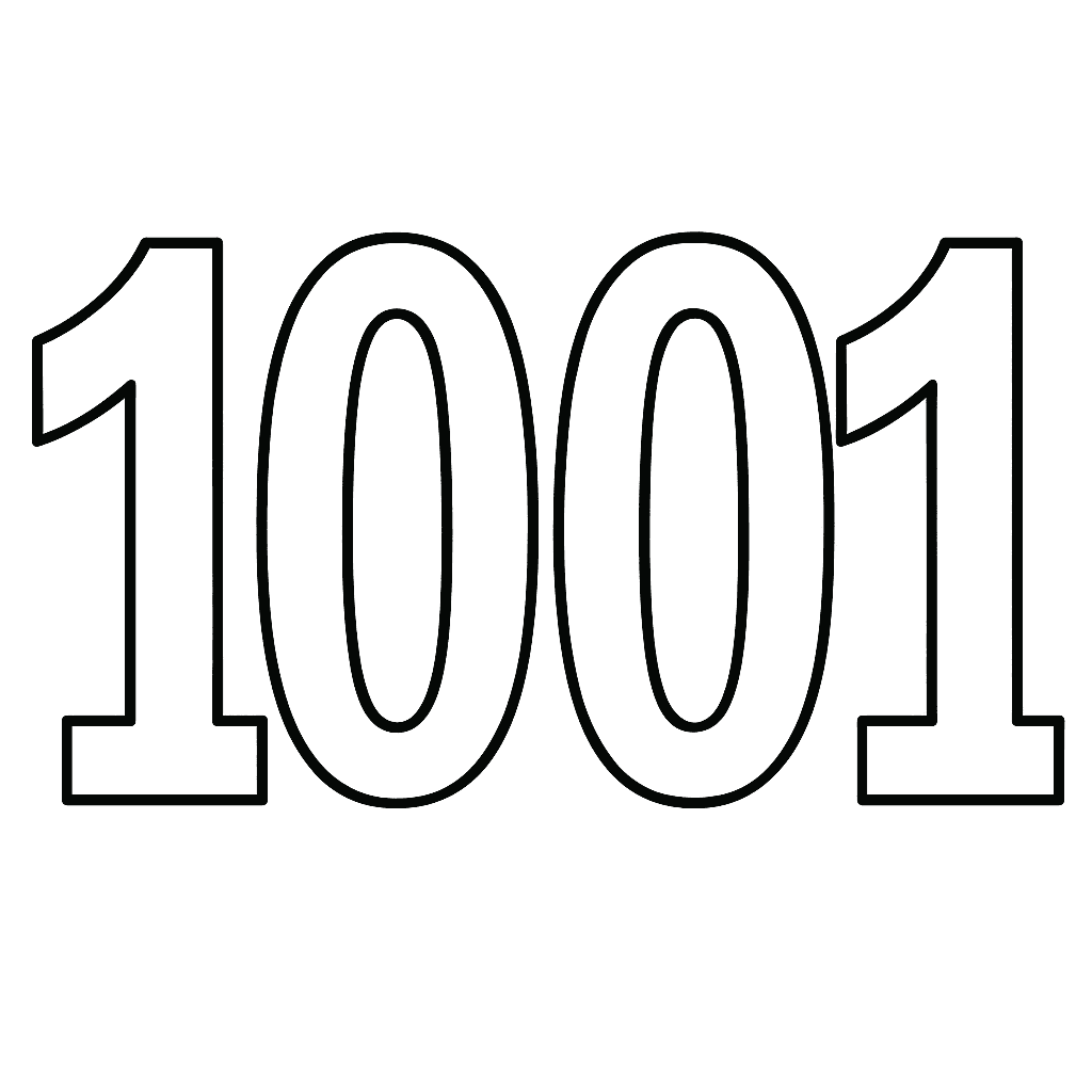 Numero 1001 da colorare