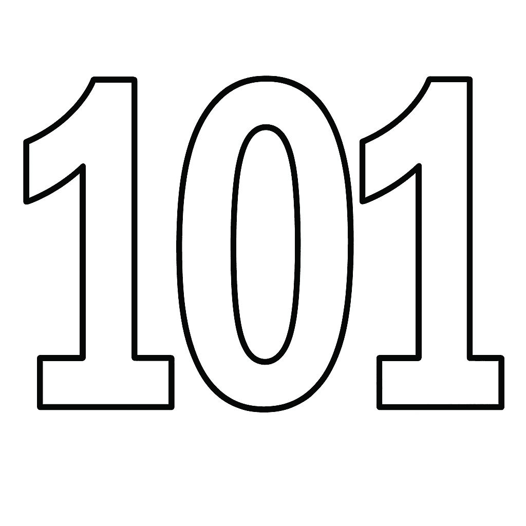 Numero 101 da colorare