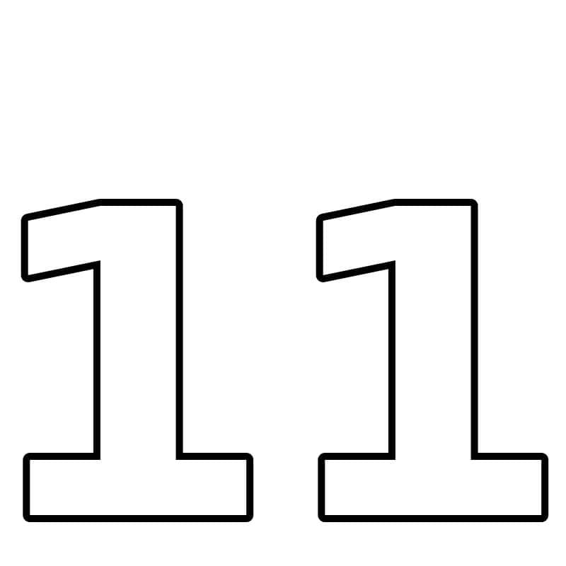 Numero 11 da colorare