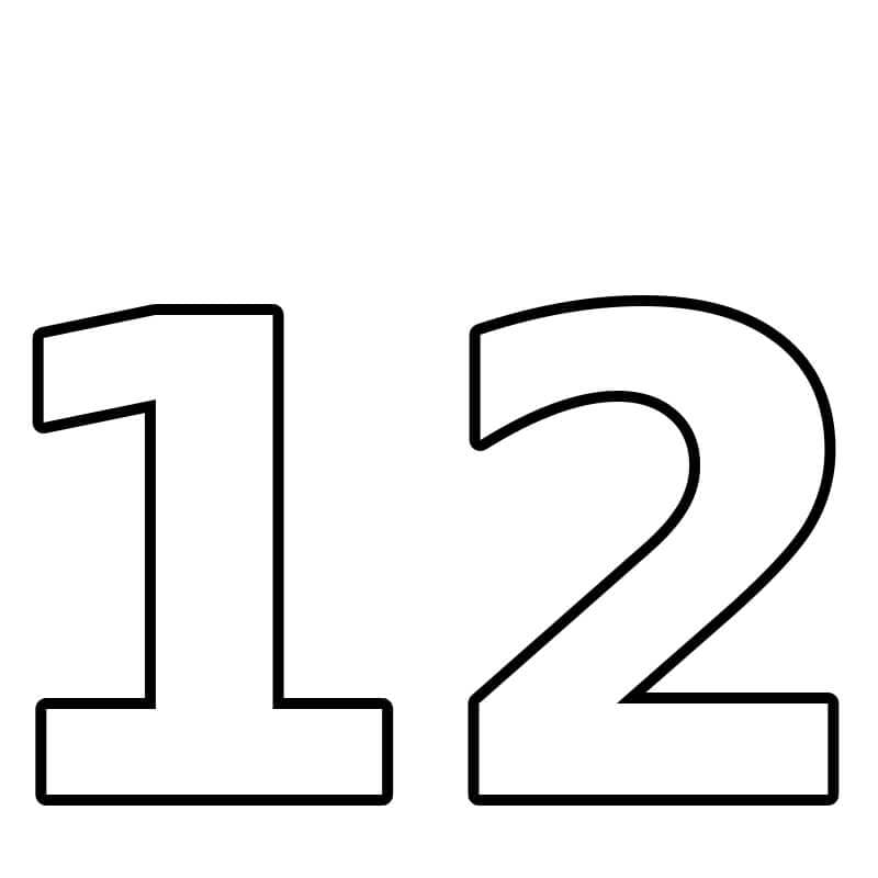Numero 12 da colorare