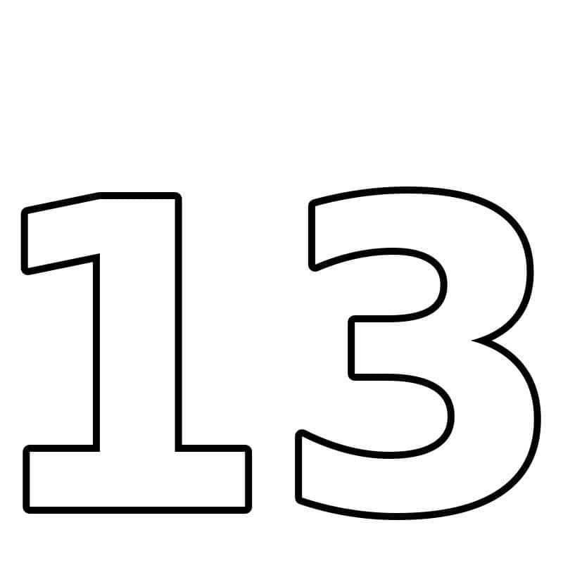 Numero 13 da colorare