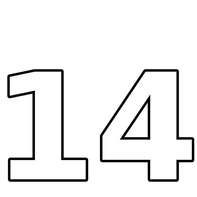 Numero 14 da colorare