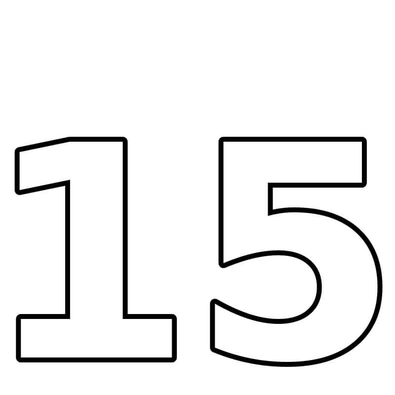 Numero 15 da colorare