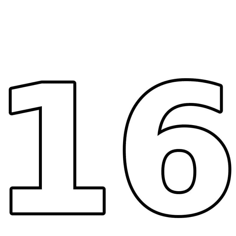 Numero 16 da colorare