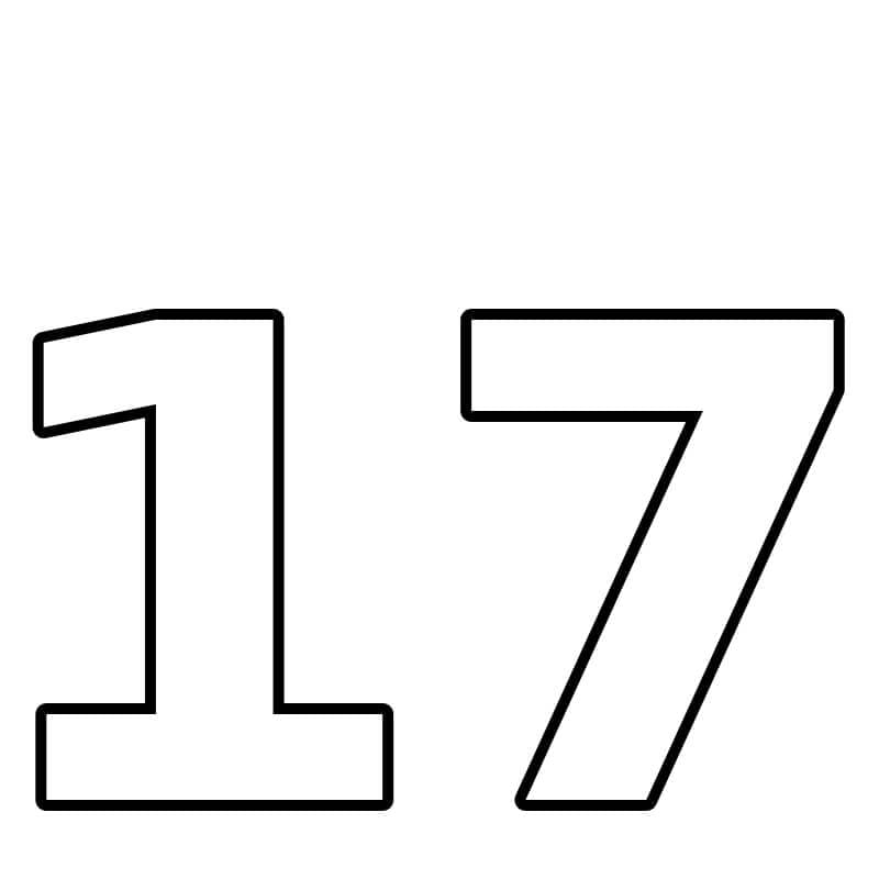 Numero 17 da colorare