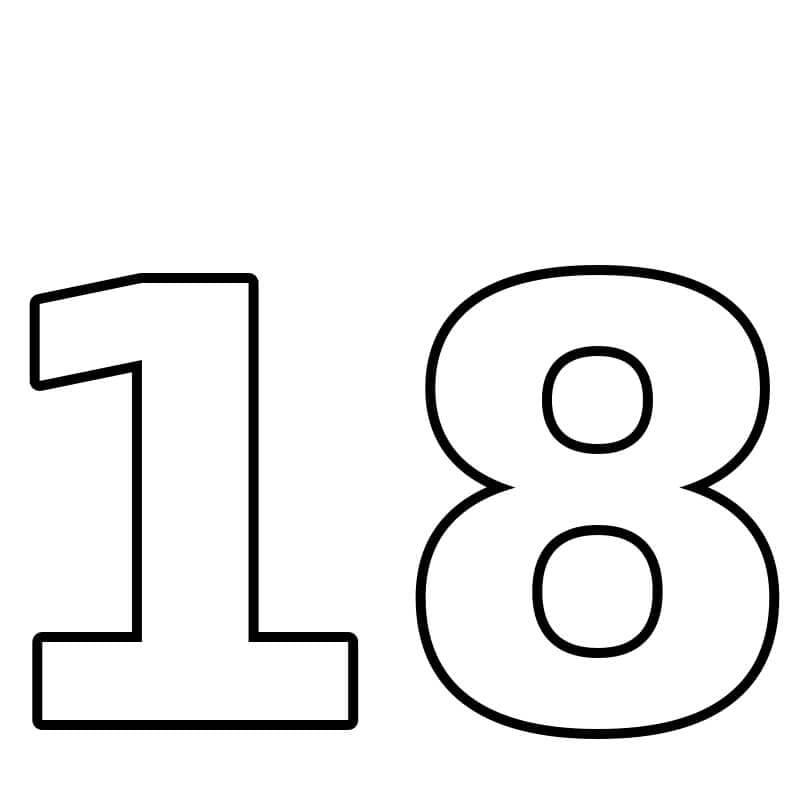 Numero 18 da colorare