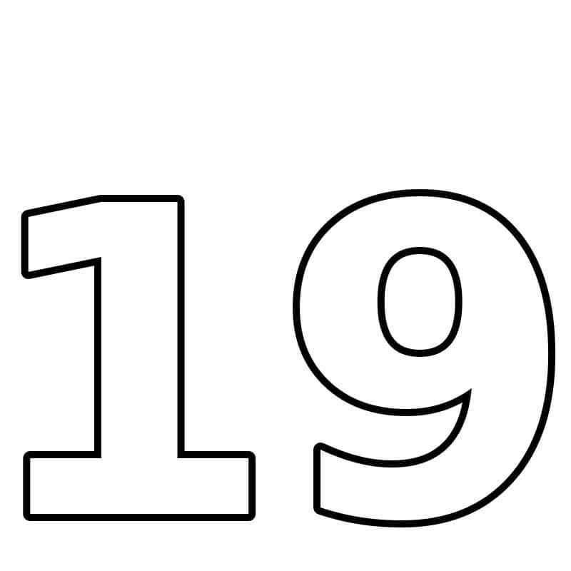 Numero 19 da colorare