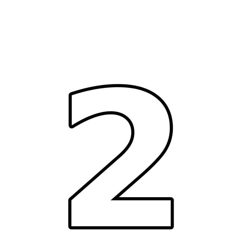 Numero 2 da colorare