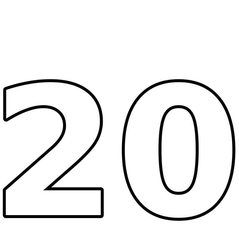 Numero 20 da colorare