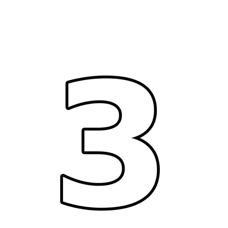 Numero 3 da colorare