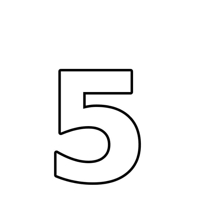 Numero 5 da colorare