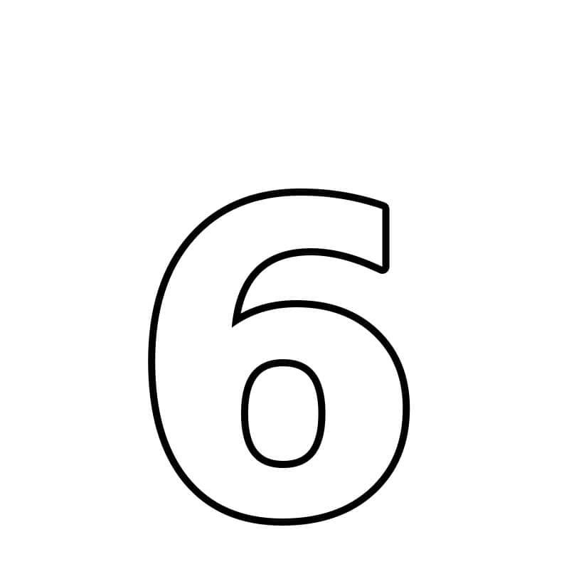 Numero 6 da colorare