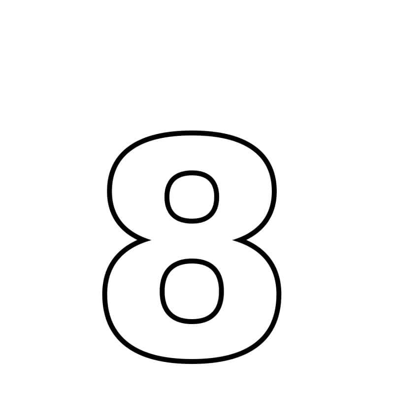 Numero 8 da colorare