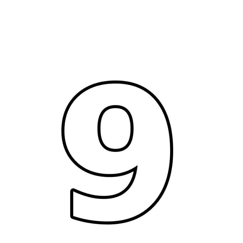 Numero 9 da colorare