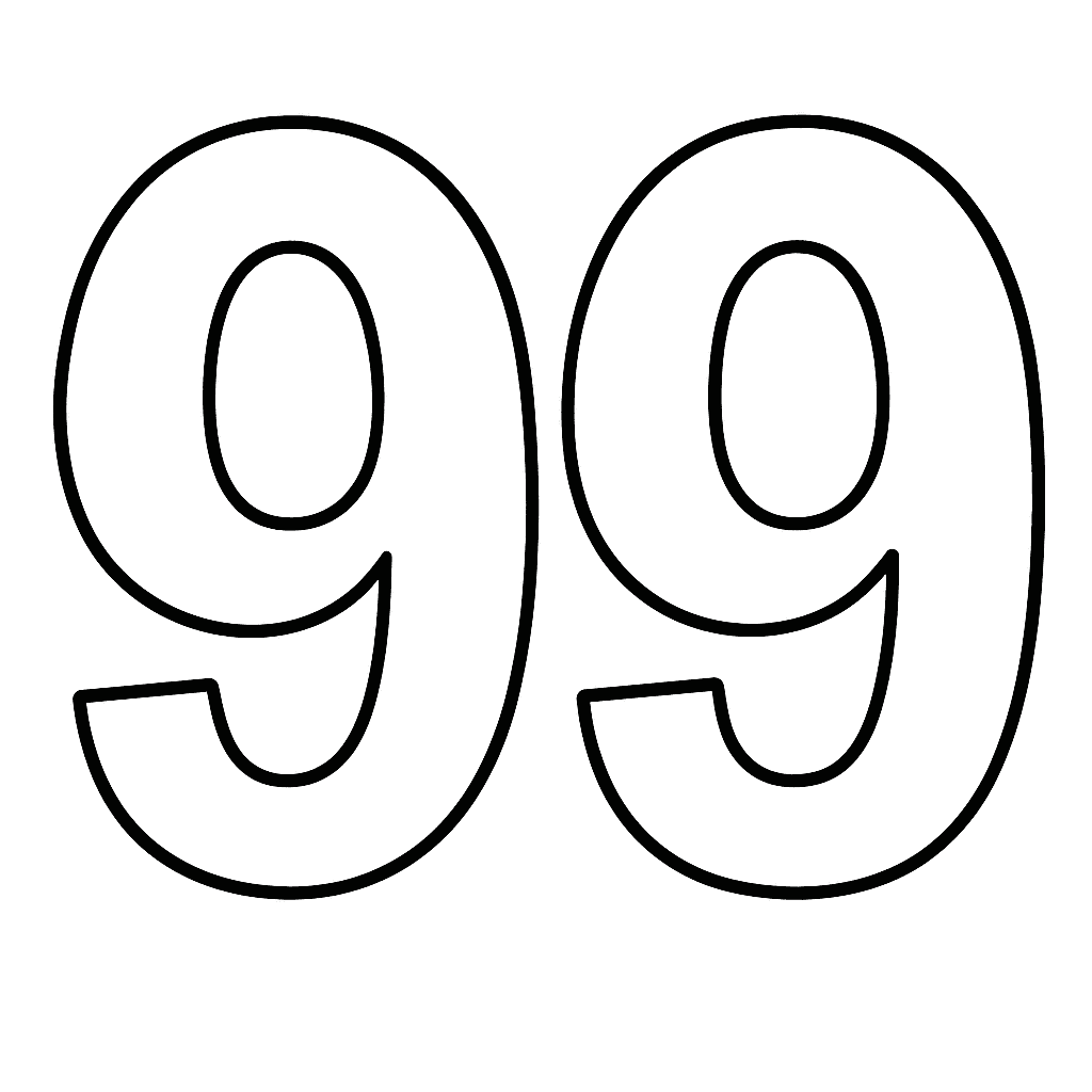 Numero 99 da colorare