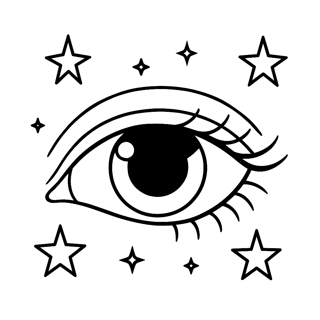 Occhio con stelle da colorare