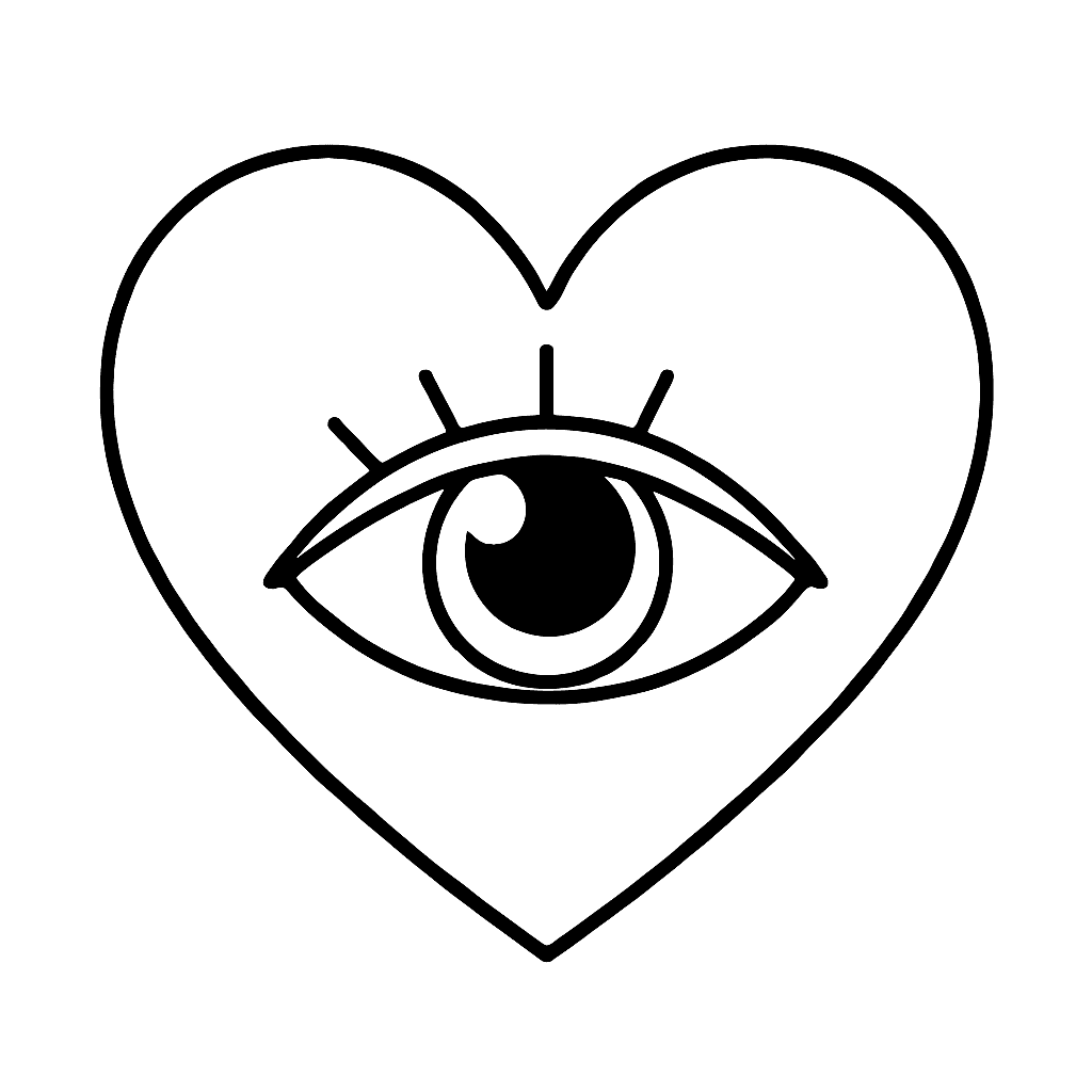 Occhio nel cuore da colorare