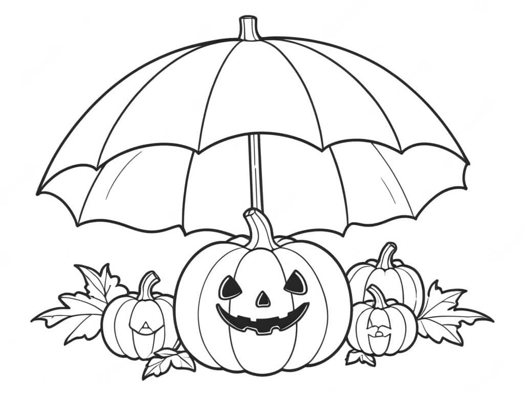 Ombrello di Halloween da colorare