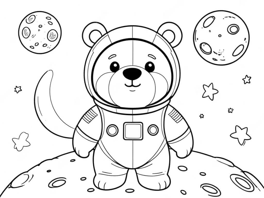 Orso Astronauta da Colorare