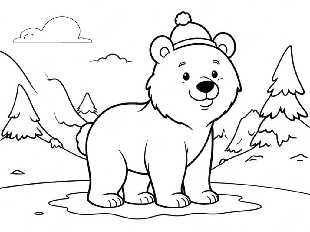 Orso al Polo Nord da Colorare
