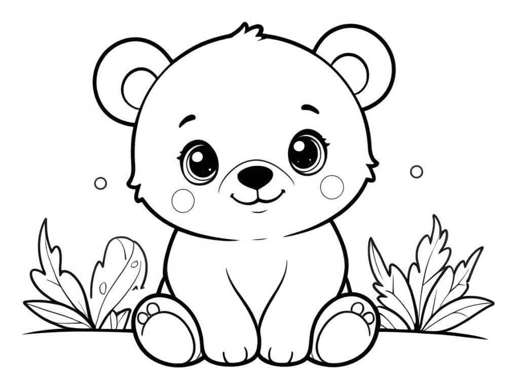 Cucciolo di Orso da Colorare