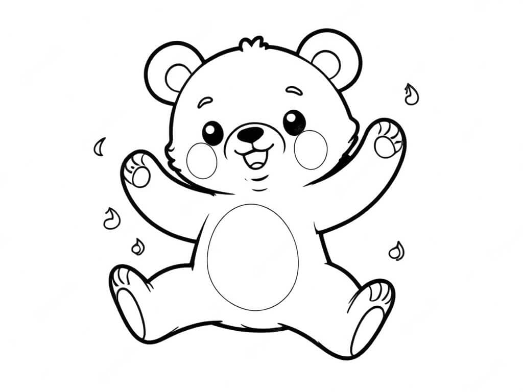 Orso Ballerino da Colorare