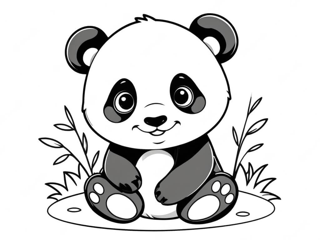 Baby panda da colorare