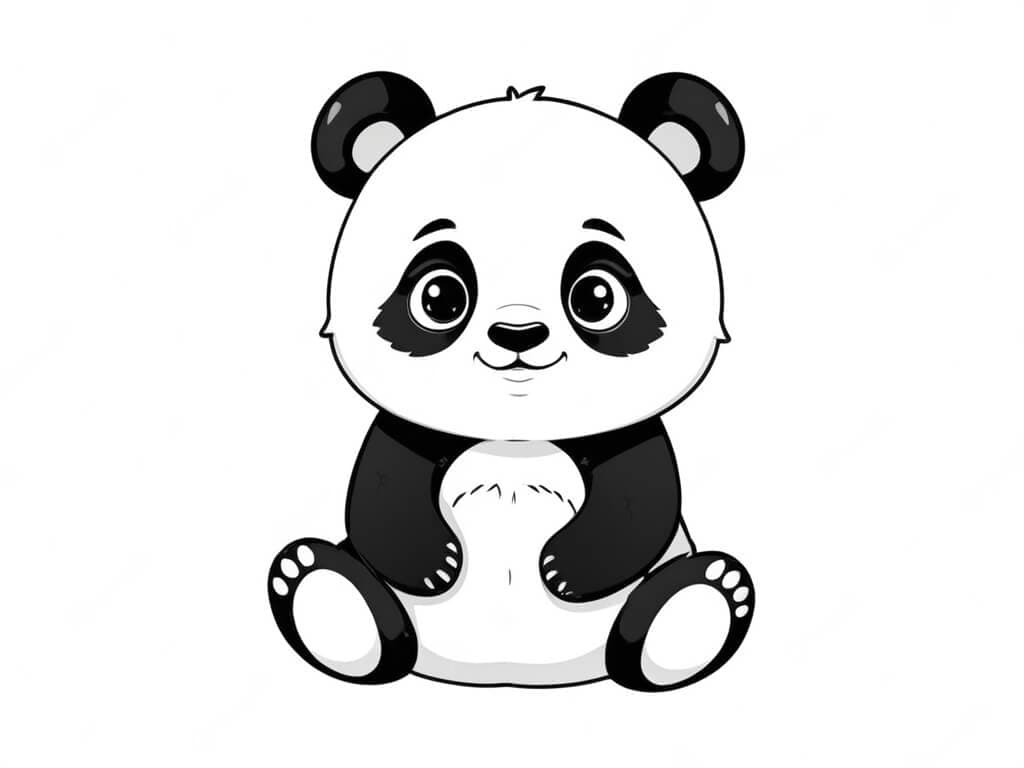 Panda carino da colorare