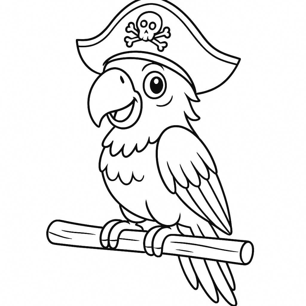 Pappagallo pirata da colorare