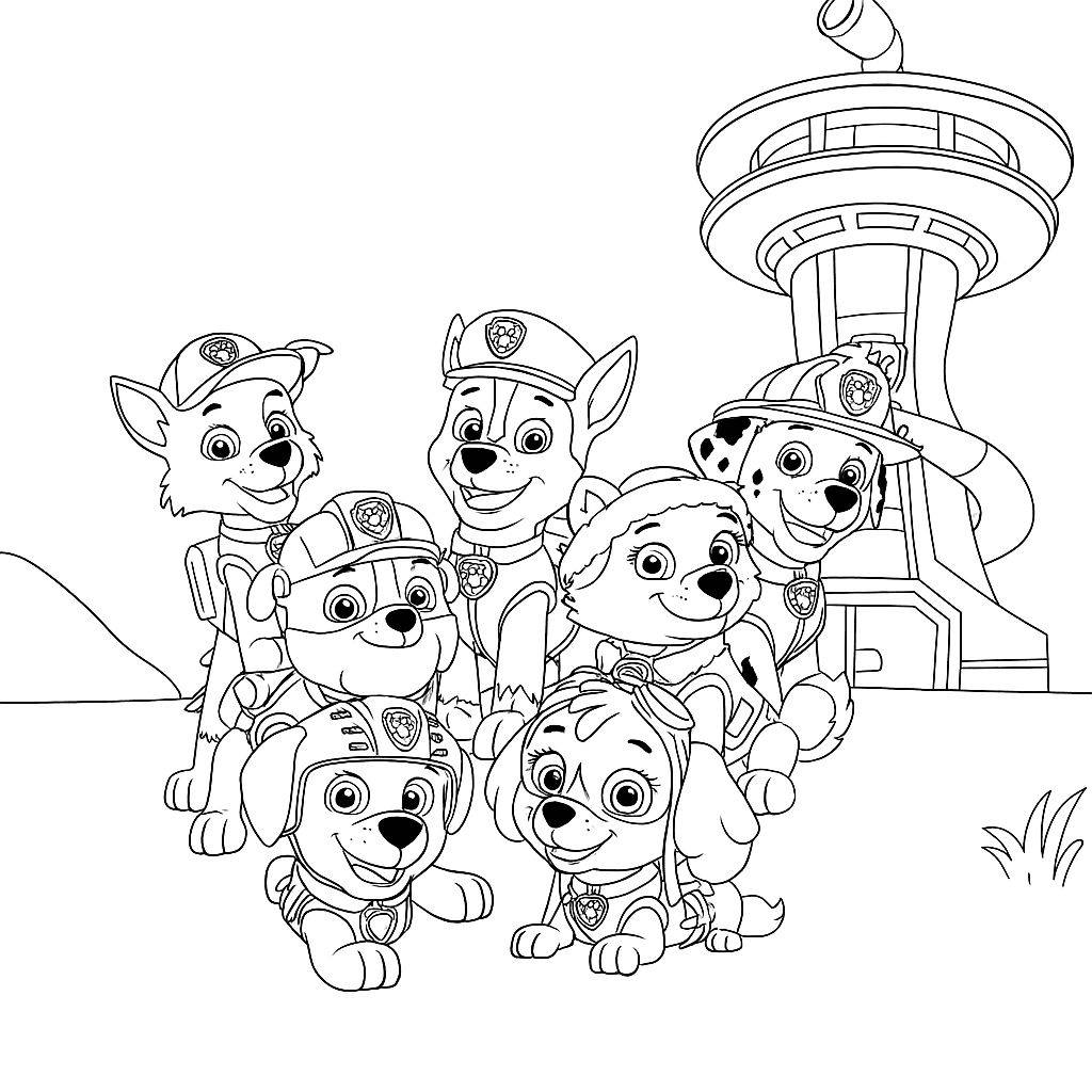 Amici della Paw Patrol da colorare