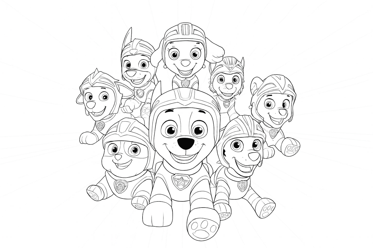 Personaggi della Paw Patrol da colorare