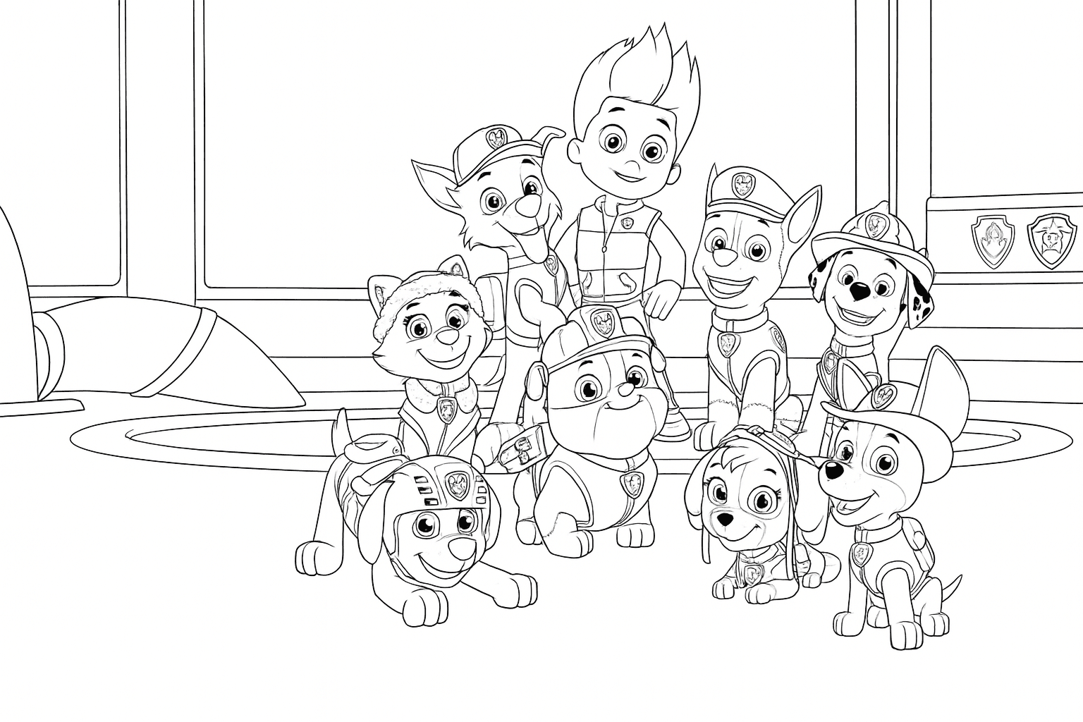 Team della Paw Patrol da colorare