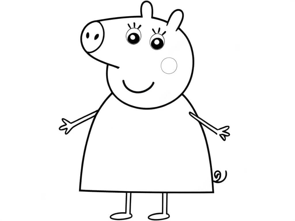 Peppa Pig con la mamma da colorare