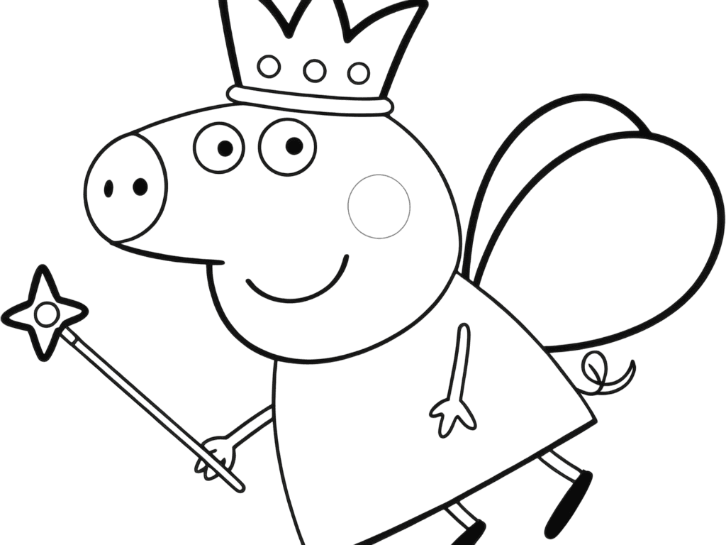 Peppa Pig da fata da colorare
