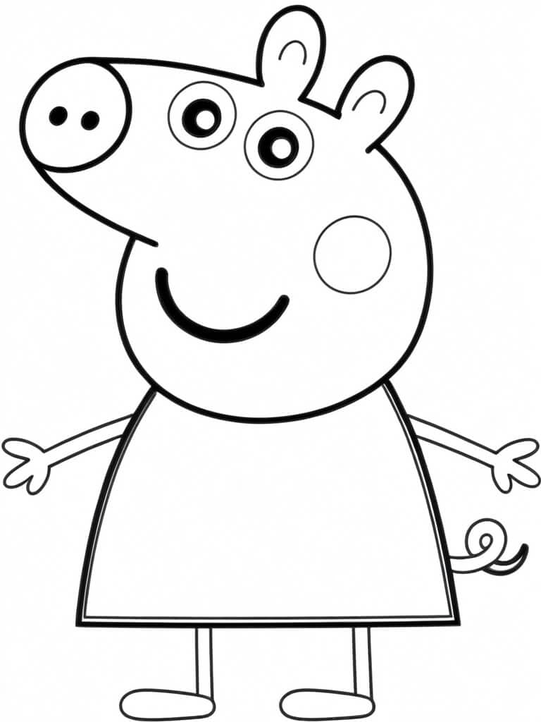 Peppa Pig felice da colorare