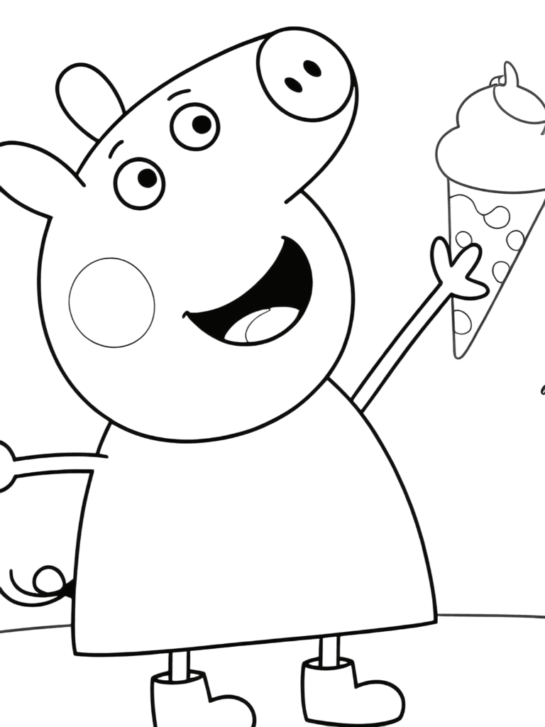 Peppa Pig mangia il gelato da colorare