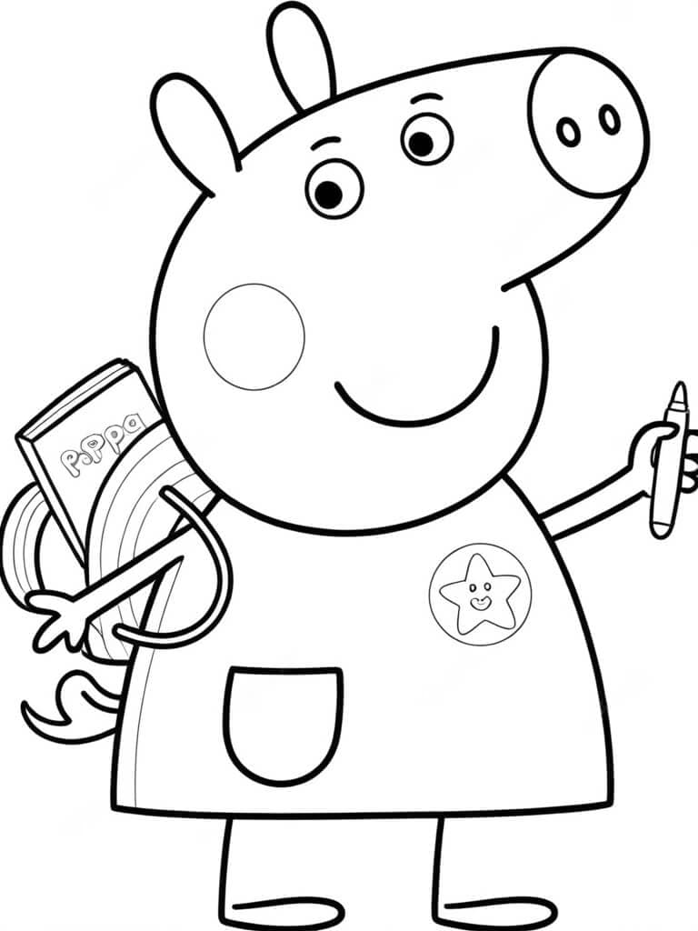 Peppa Pig va a scuola da colorare