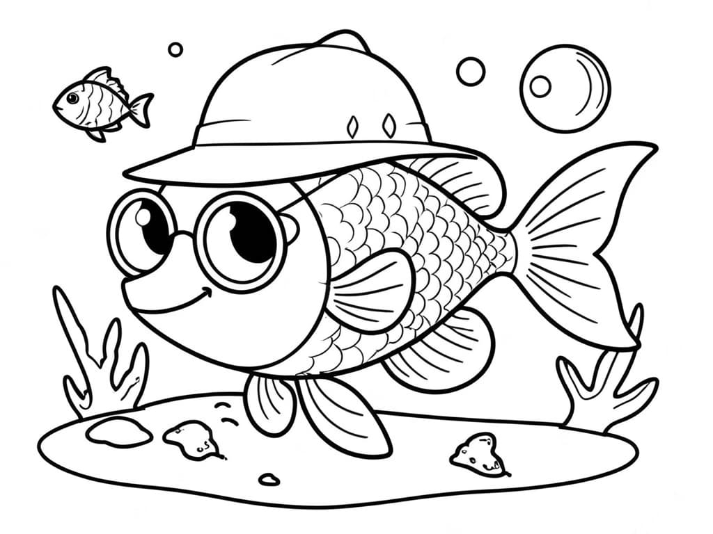 Pesce con occhiali da colorare