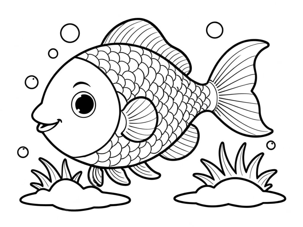 Pesce felice da colorare