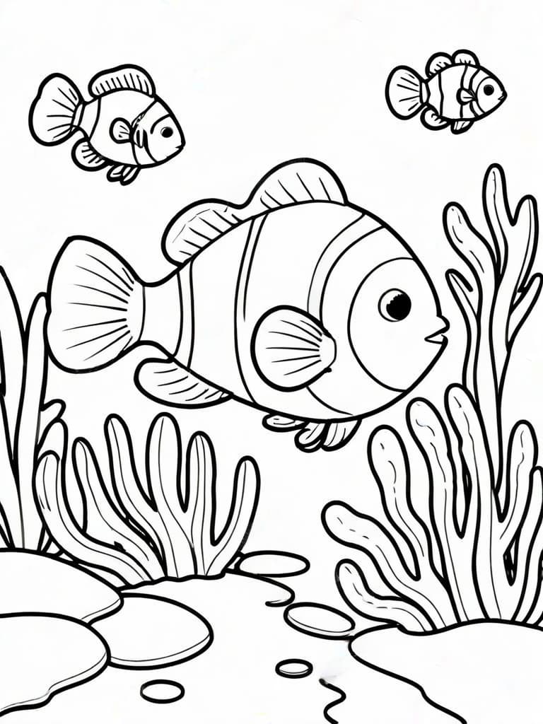 Pesci nell oceano da colorare