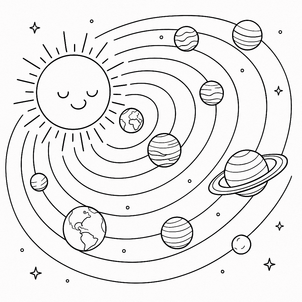 Sistema solare da colorare